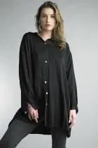 Tempo Paris Sateen Oversized Long Sleeve Blouse