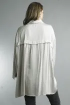 Tempo Paris Sateen Oversized Long Sleeve Blouse