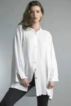 Tempo Paris Sateen Oversized Long Sleeve Blouse