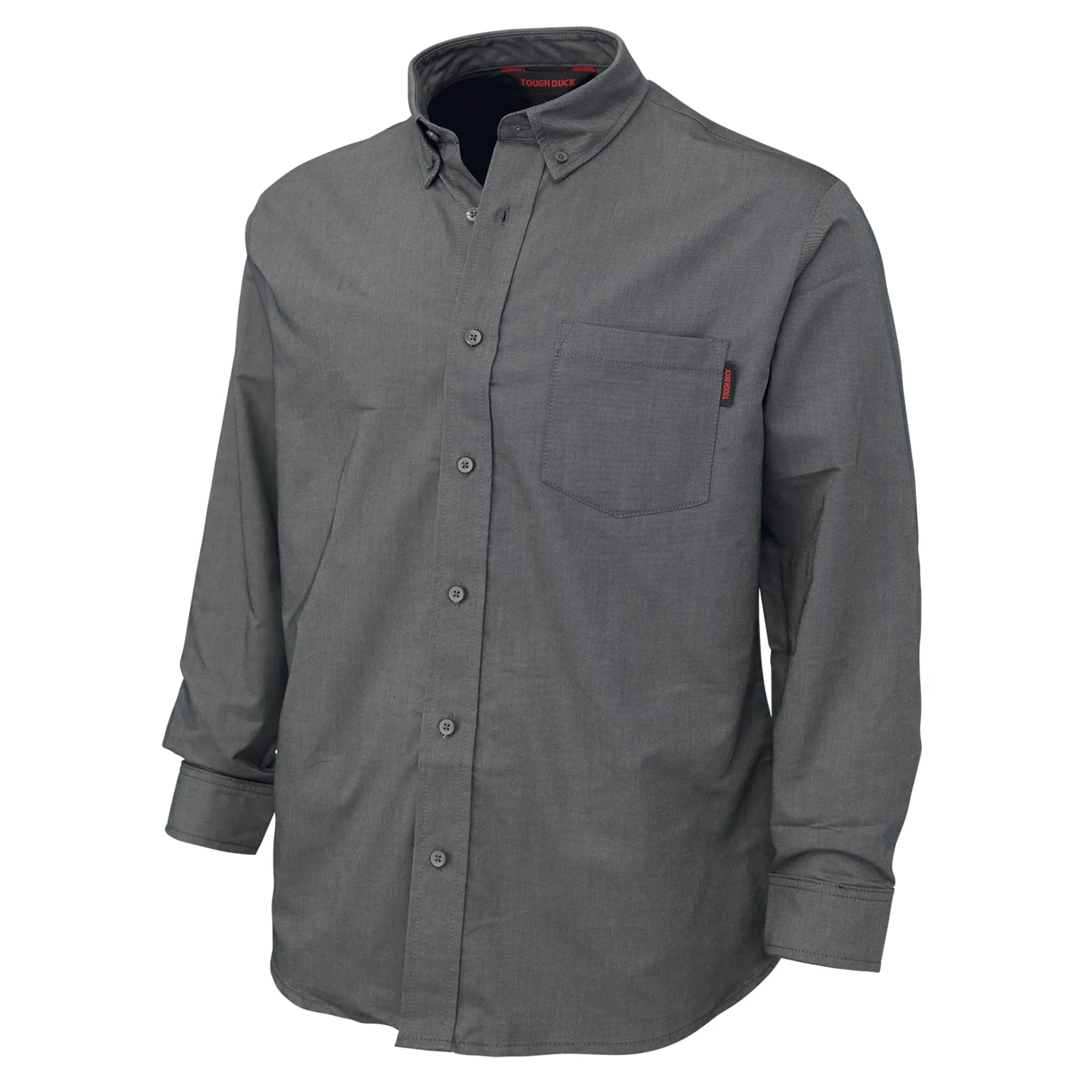 Tough Duck Men's Uniform Work Shirt WS13 - Cotton/Poly Oxford Long Sleeve, Button Down, Wrinkle Resistant, Durable, Comfortable | Sizes XS-3XL