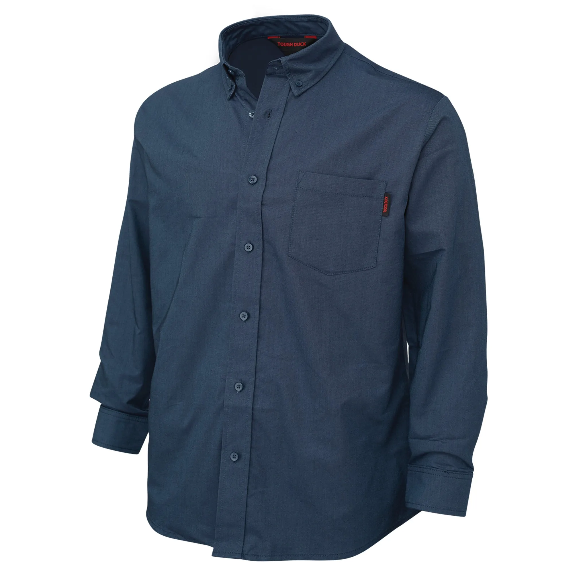 Tough Duck Men's Uniform Work Shirt WS13 - Cotton/Poly Oxford Long Sleeve, Button Down, Wrinkle Resistant, Durable, Comfortable | Sizes XS-3XL