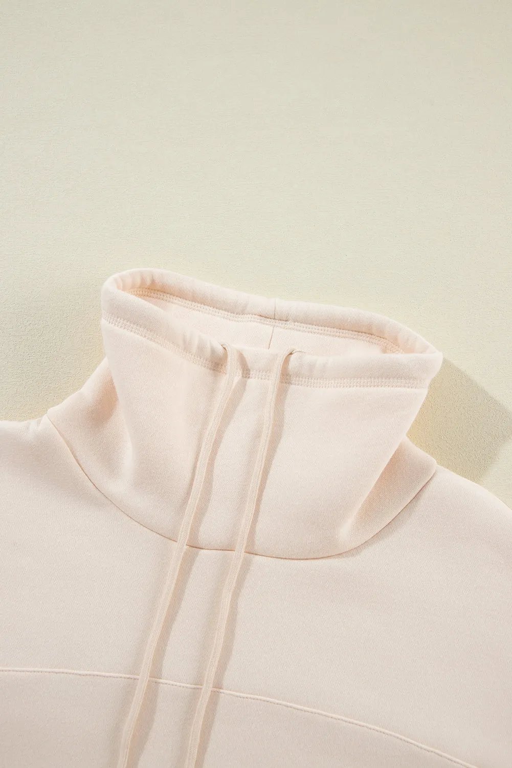 Trendy Dolman Sleeve Drawstring Turtleneck Pullover