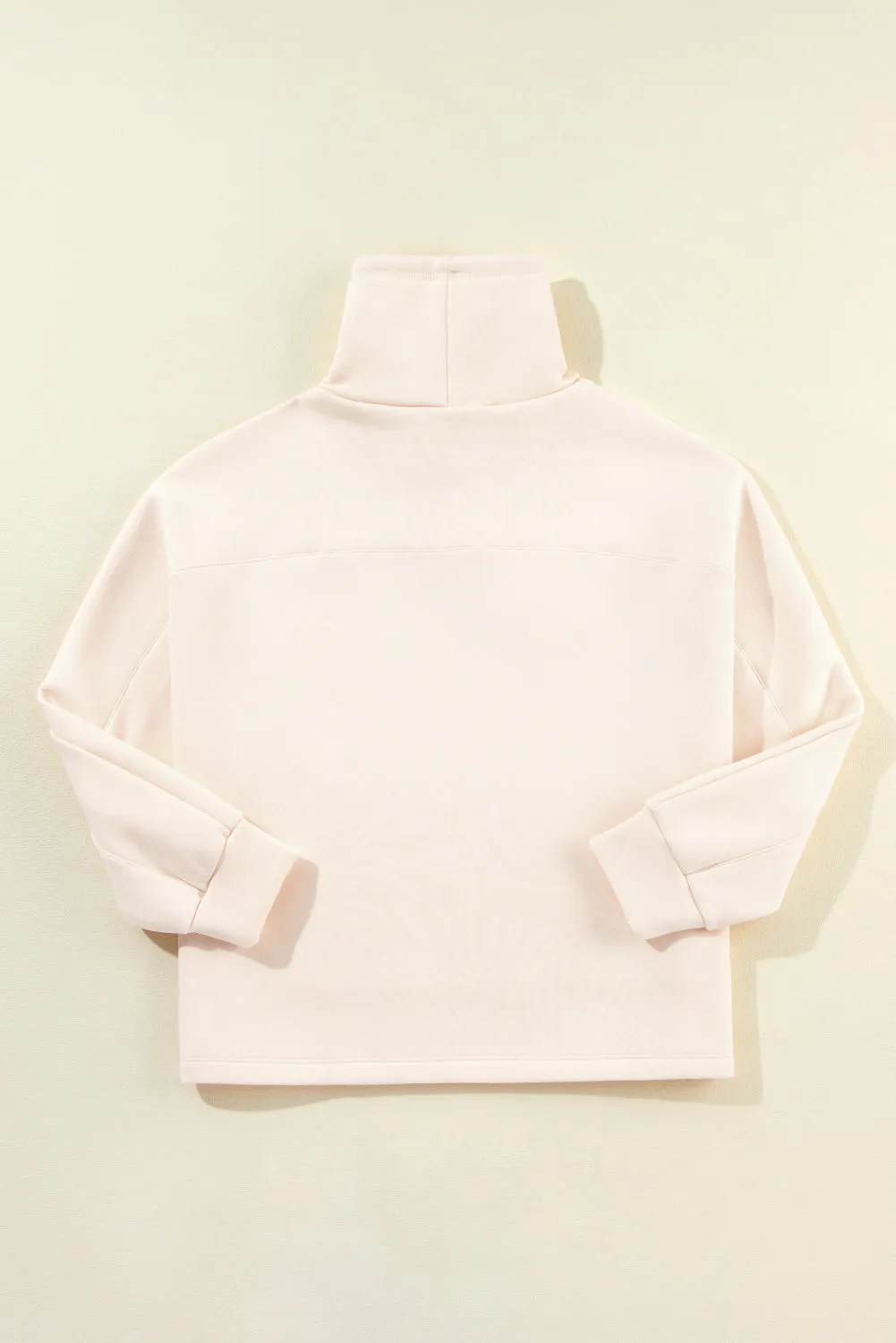 Trendy Dolman Sleeve Drawstring Turtleneck Pullover