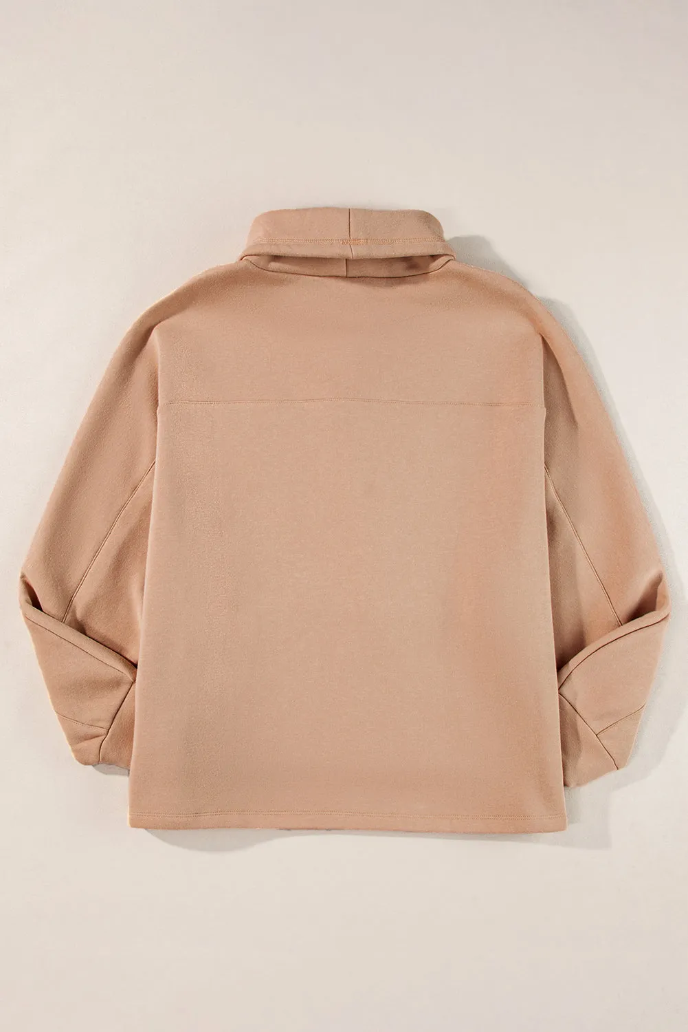 Trendy Dolman Sleeve Drawstring Turtleneck Pullover