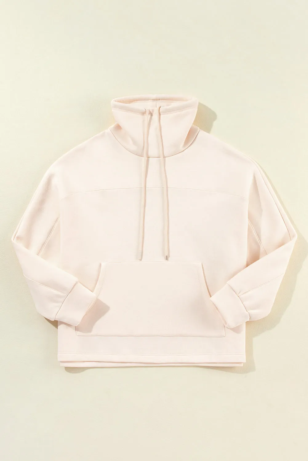 Trendy Dolman Sleeve Drawstring Turtleneck Pullover