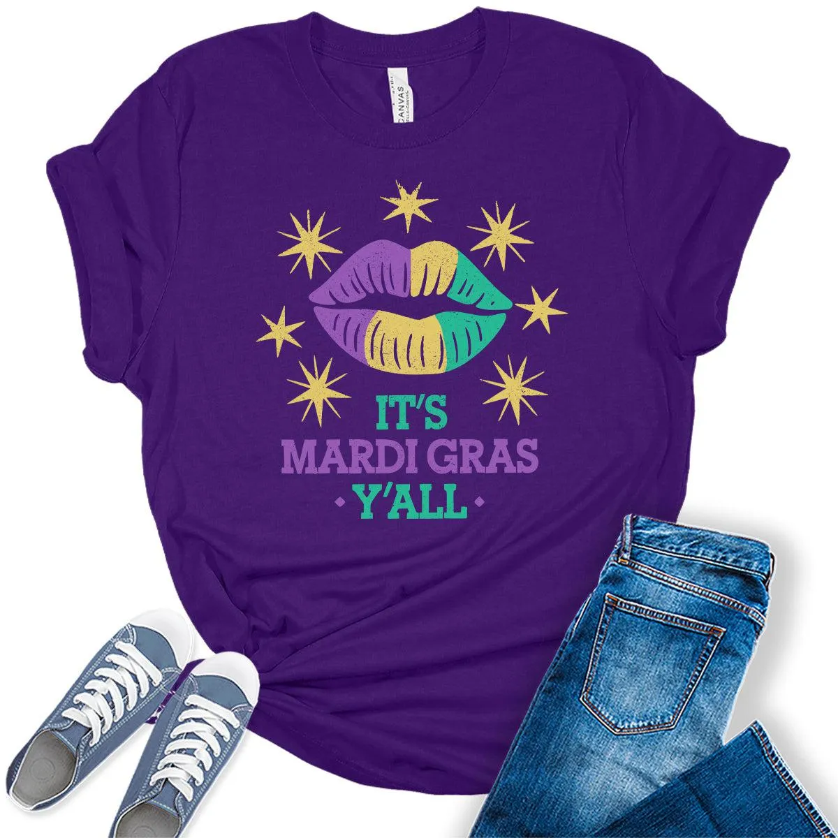 Women's It's Mardi Gras Y'All Shirt Party Graphic Tees