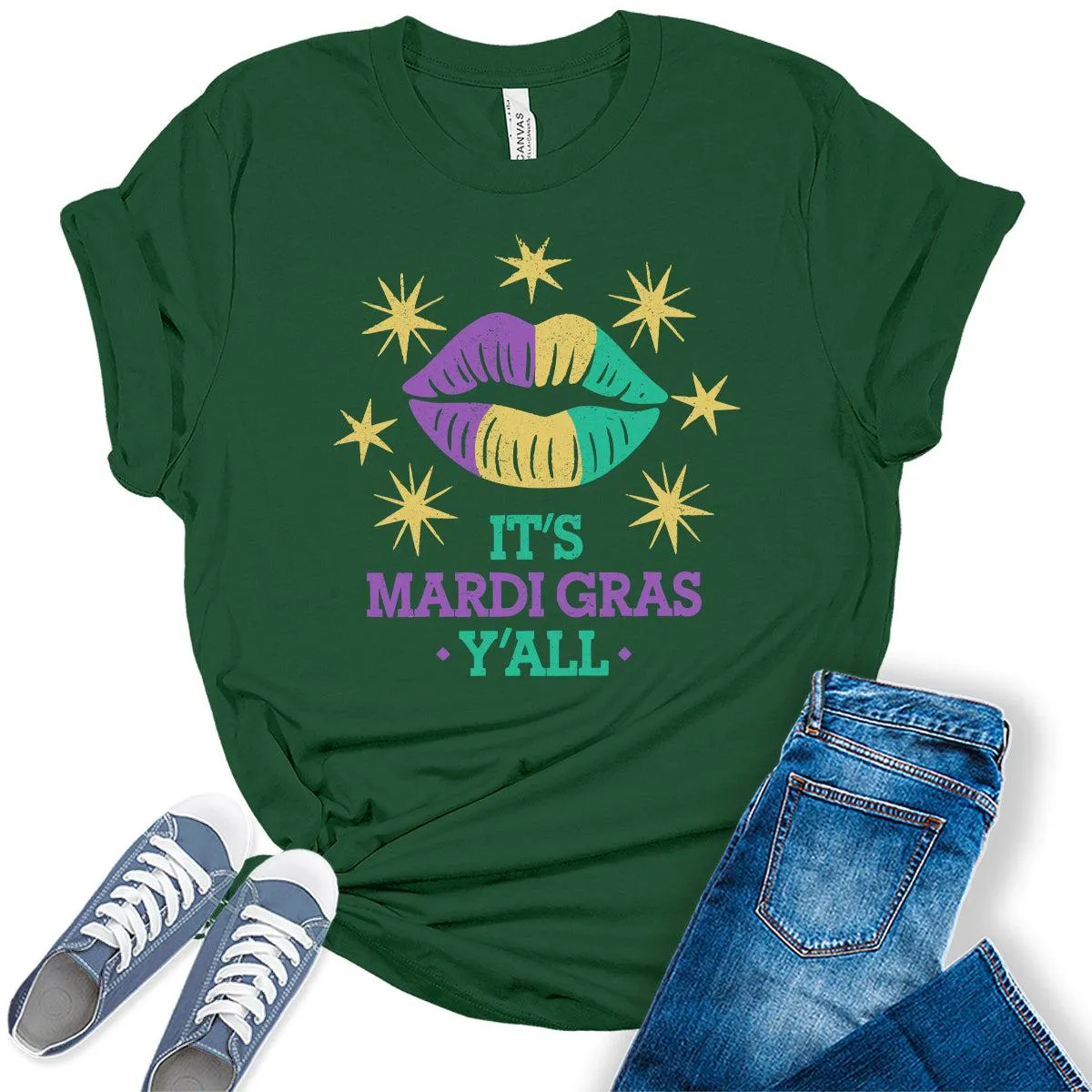 Women's It's Mardi Gras Y'All Shirt Party Graphic Tees