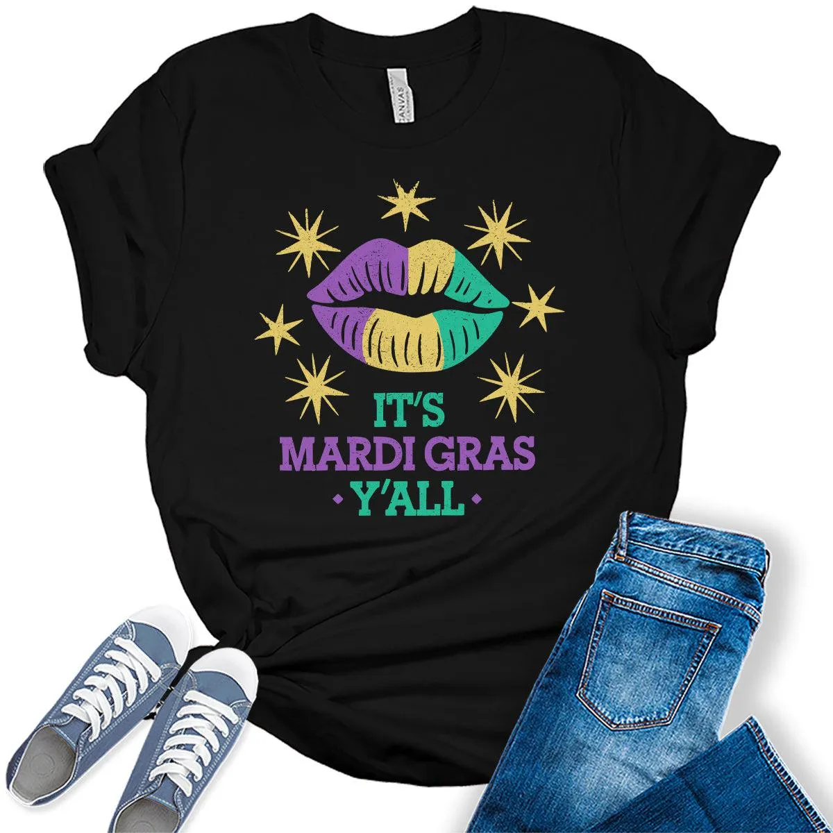 Women's It's Mardi Gras Y'All Shirt Party Graphic Tees