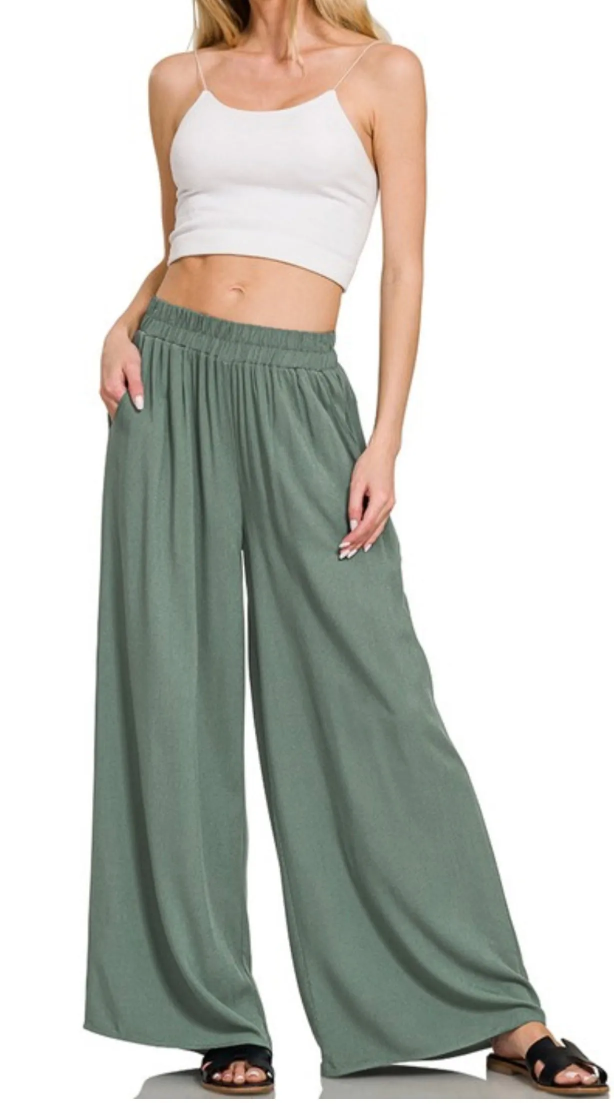 Woven Wide Leg Pant