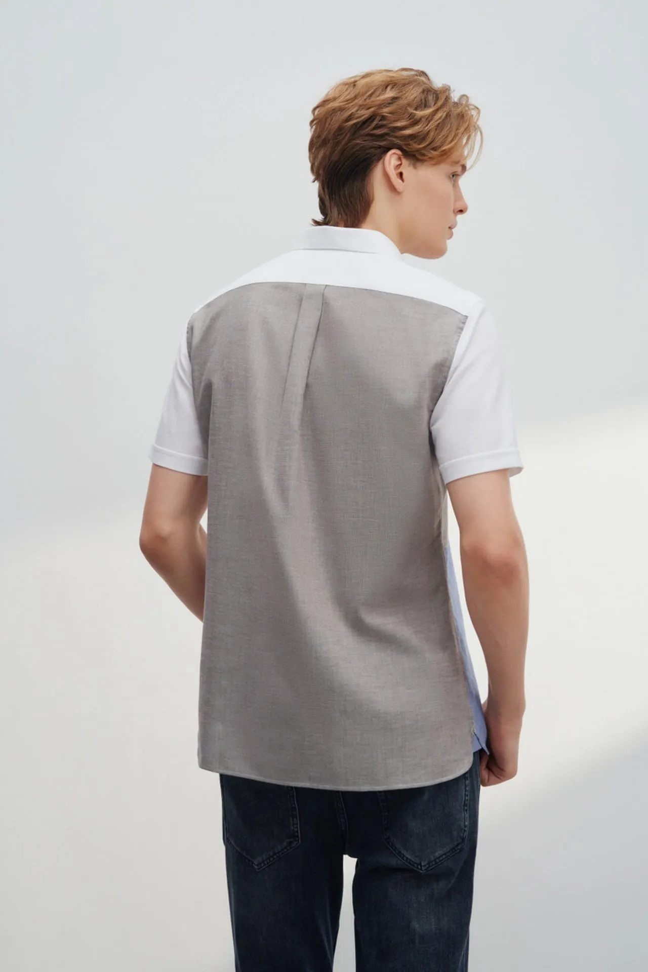Wrinkle Free Cotton Smart Fit Short Sleeve Oxford Mix Colour Casual Shirt